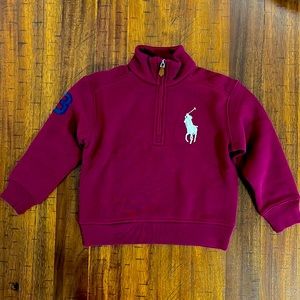 Polo Ralph Lauren Boys Half Zip Sweatshirt Red Big Boys Red